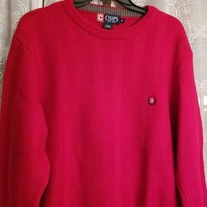 Chaps Men's Red Ribbed Sweater